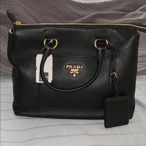 Prada Vitello Daino Black Calf leather bag